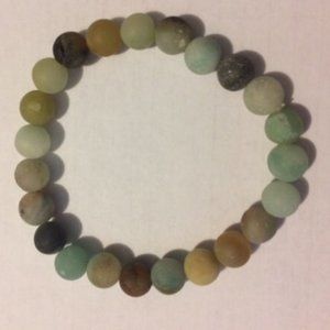 Genuine Amazonite gemstone beaded stretch/elastic bracelet